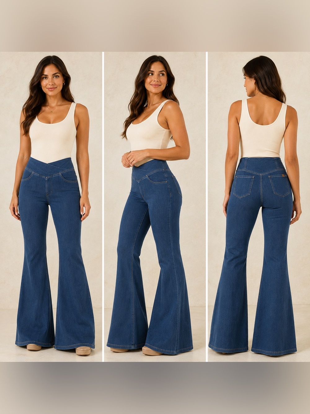 Halara Flex Crossover High Waist Super Flare
Jeans Blue, Dark Wash, Small Tall